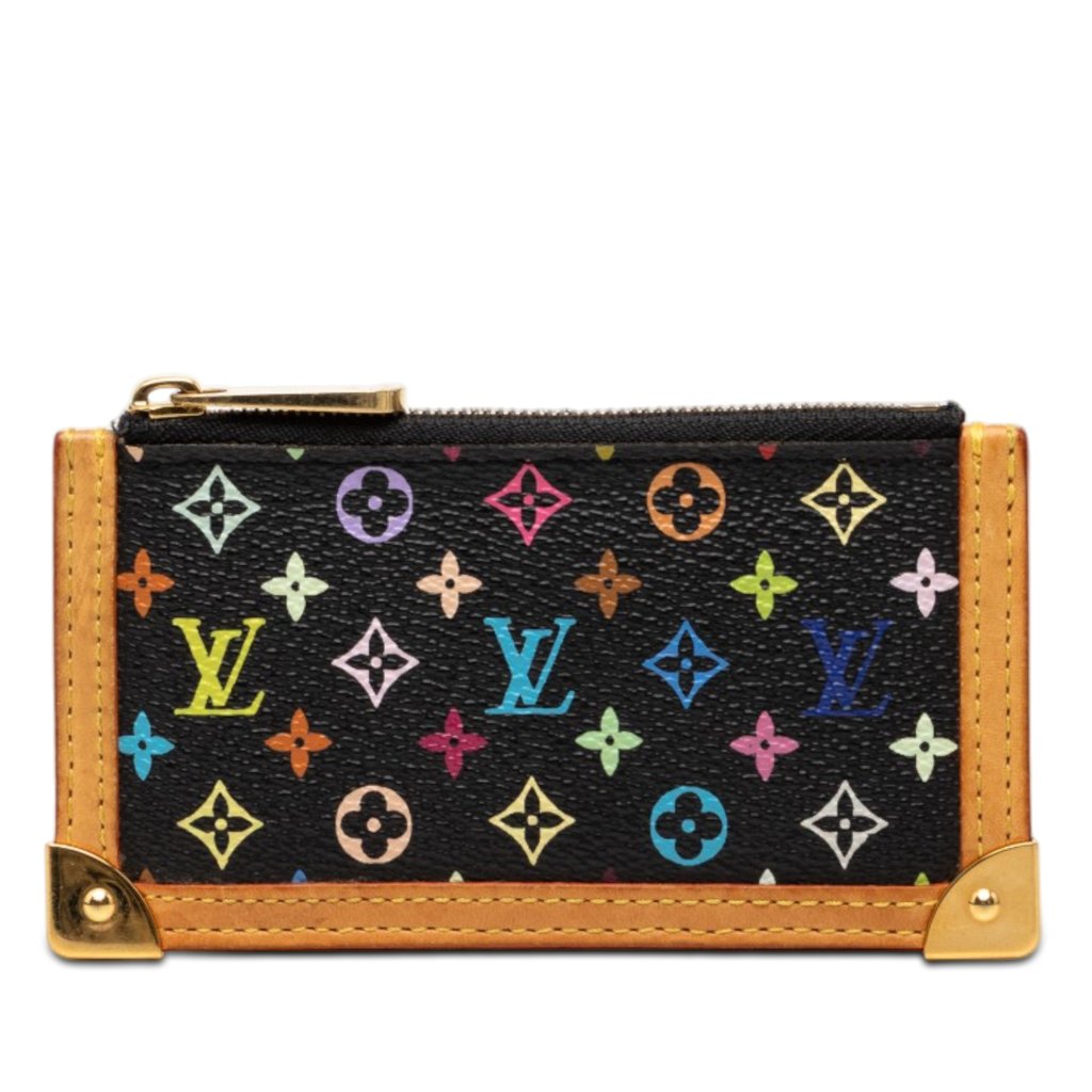 Louis Vuitton Murakami Monogram Multicolore Key Pouch Noir / Multicolor