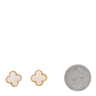 Van Cleef & Arpels Vintage Alhambra Earrings Mother of Pearl pair view