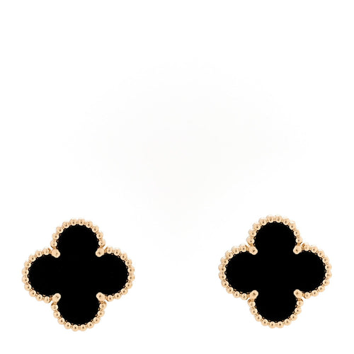 Van Cleef & Arpels Vintage Alhambra Earrings Onyx