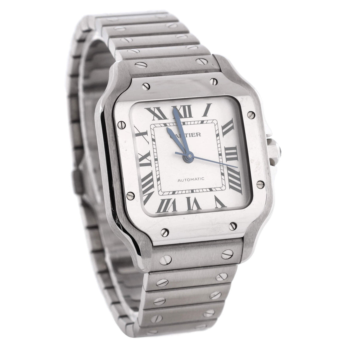 Cartier Santos Medium Steel front view