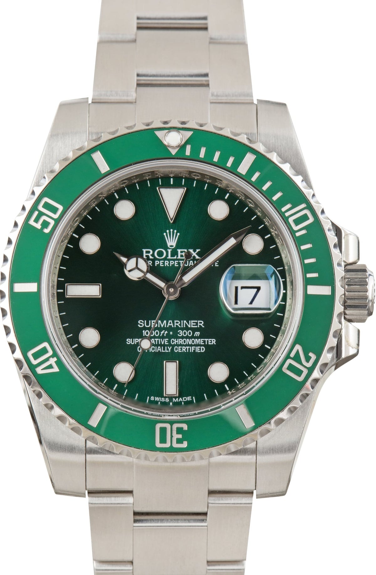 Rolex Submariner Hulk Green front view