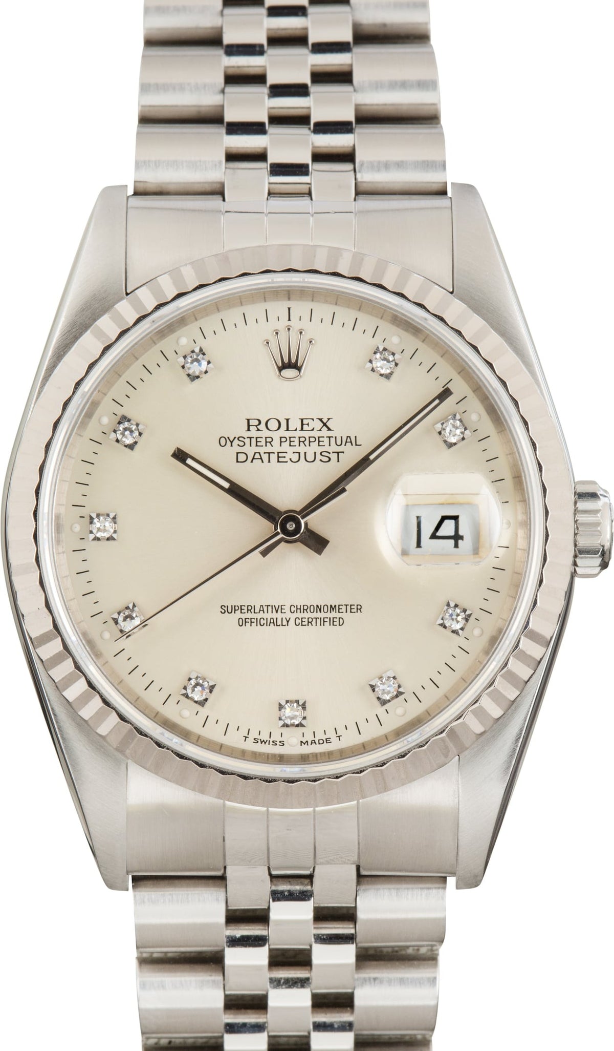 Rolex Datejust 36 Jubilee Silver Dial front view