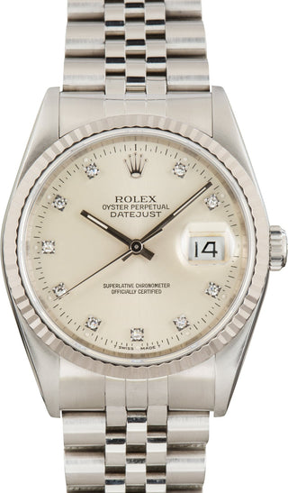 Rolex Datejust 36 Jubilee Silver Dial front view