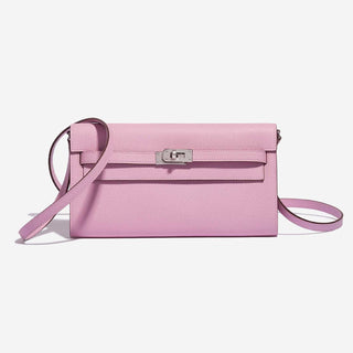 Hermès Kelly To Go Wallet Mauve Sylvestre front view