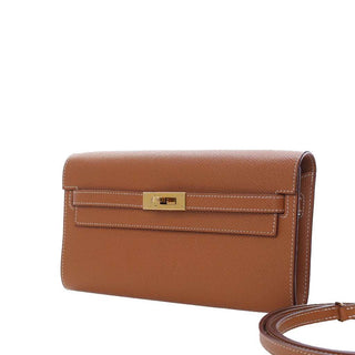 Hermès Kelly To Go Wallet Gold side view
