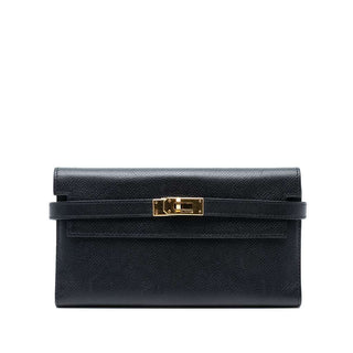 Hermès Kelly To Go Wallet Noir front view