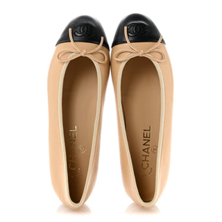 Chanel Classic Ballerina Beige / Black back view