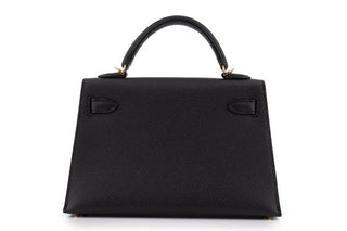 Hermès Mini Kelly II Mini Noir back view