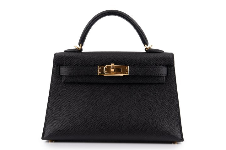Hermès Mini Kelly II Mini Noir front view