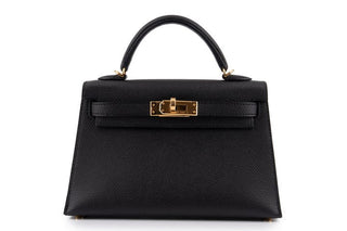 Hermès Mini Kelly II Mini Noir front view
