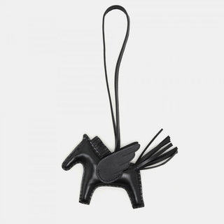 Hermès Rodeo Pegase Charm PM Noir front view