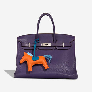 Hermès Rodeo Pegase Charm MM Orange side view