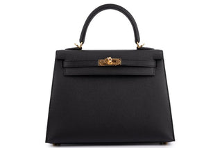 Hermès Kelly 25 Noir GHW front view