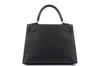 Hermès Kelly 25 Noir PHW back view
