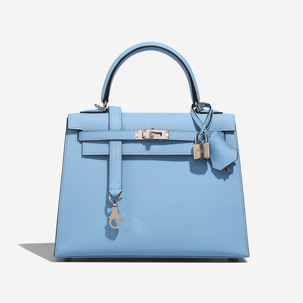 Hermès Kelly 25 Blue Brume front view