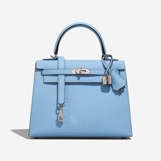 Hermès Kelly 25 Blue Brume front view