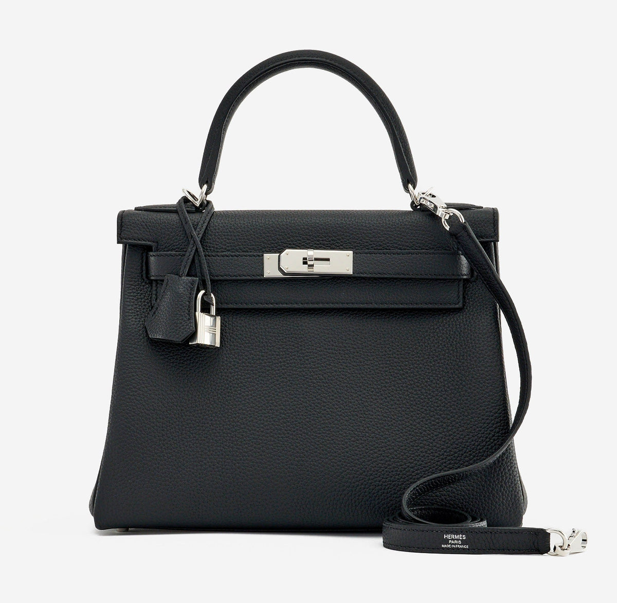Hermès Kelly 28 Noir Togo front view