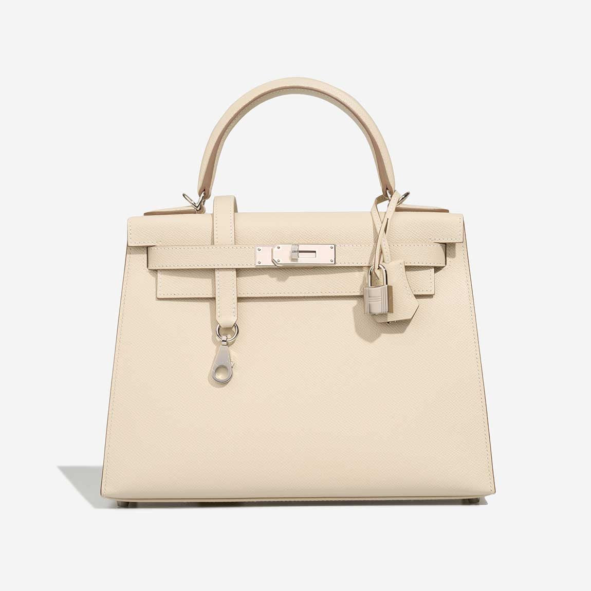 Hermès Kelly 28 Craie front view