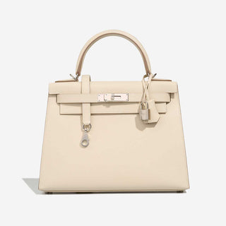 Hermès Kelly 28 Craie front view