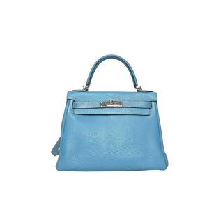 Hermès Kelly 28 Blue Jean front view