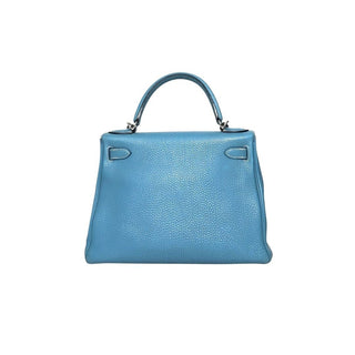 Hermès Kelly 28 Blue Jean side view