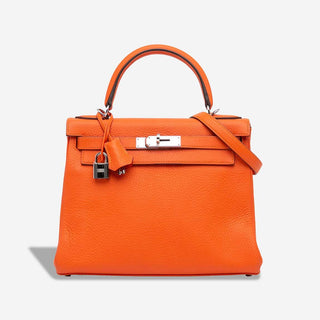 Hermès Kelly 28 Orange front view