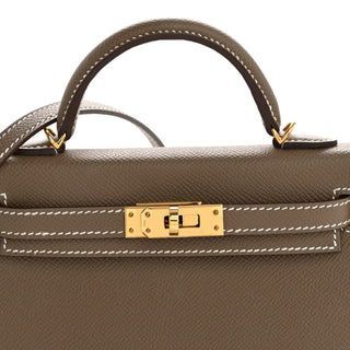 Hermès Mini Kelly II HSS Mini Etoupe / Nata detail view