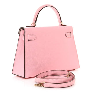 Hermès Mini Kelly II HSS Mini Rose Sakura / Gris Perle back view