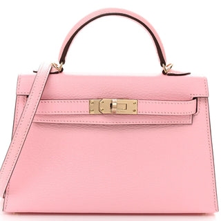 Hermès Mini Kelly II HSS Mini Rose Sakura / Gris Perle detail view