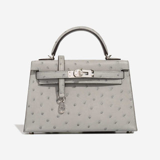 Hermès Mini Kelly II HSS Mini Bleu Brume / Nata front view