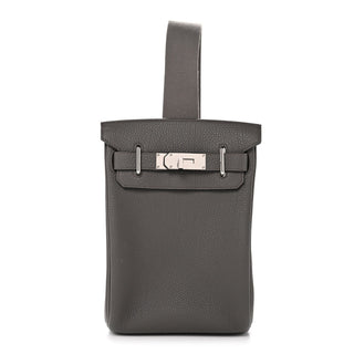 Hermès Hac a Dos PM Gris Meyer front view