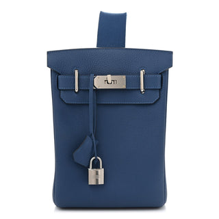 Hermès Hac a Dos PM Bleu Nuit front view