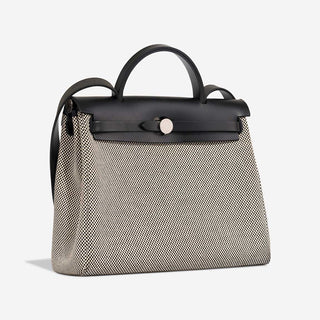 Hermès Herbag Zip Backpack 31 Noir / Ecru side view