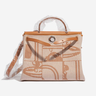 Hermès Herbag Zip Backpack 31 Gold / Ecru detail view