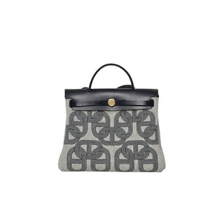 Hermès Herbag Zip Backpack 31 Noir front view