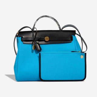 Hermès Herbag Zip Backpack 31 Brique / Ecru back view