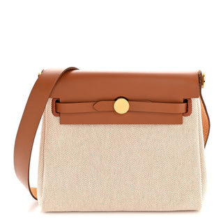 Hermès Mini Herbag Zip Mini Gold / Ecru back view