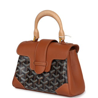 Goyard Saigon Souple Bag Mini Black / Tan back view