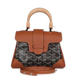Goyard Saigon Souple Bag Mini Black / Tan front view