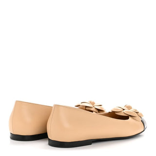 Chanel Camellia Ballet Pump Beige / Black back view