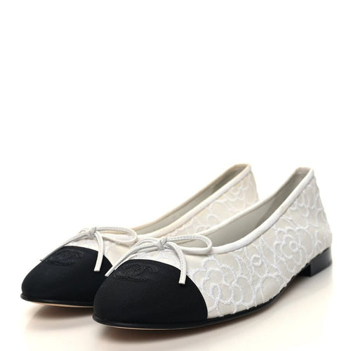 Chanel Camellia Ballet Pump White