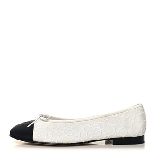 Chanel Camellia Ballet Pump White side view