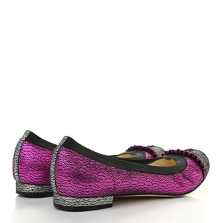 Chanel Metallic Satin Ballet Pump Pink Metallic back view