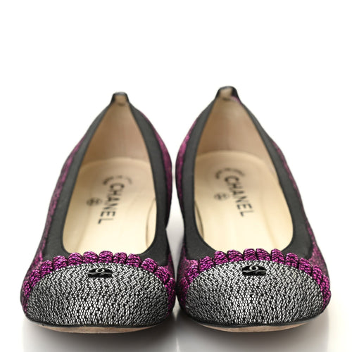 Chanel Metallic Satin Ballet Pump Pink Metallic
