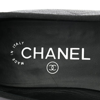 Chanel Metallic Satin Ballet Pump Black Metallic side view