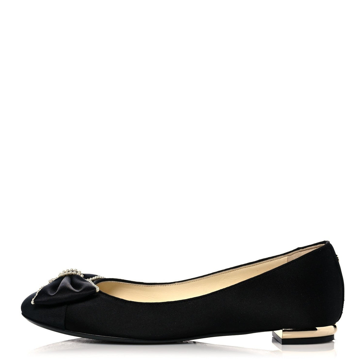 Chanel Fantasy Pearl Ballet Pump Black front view