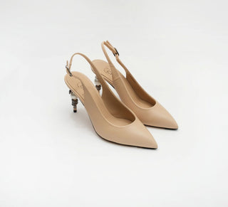 Chanel Classic Slingback Beige / Black back view