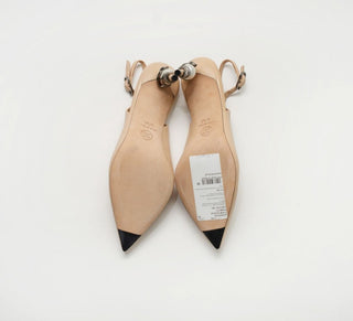Chanel Classic Slingback Beige / Black side view