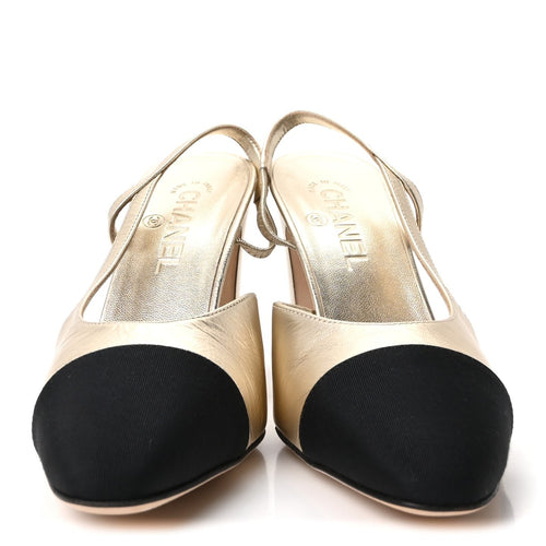 Chanel Classic Slingback Gold / Black