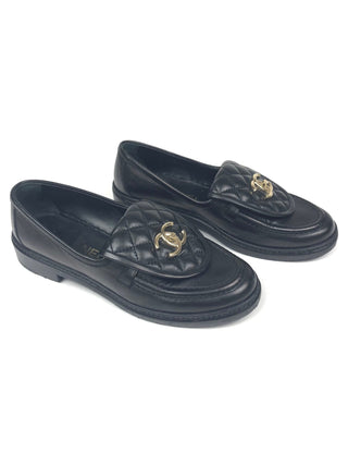 Chanel Loafer Black front view